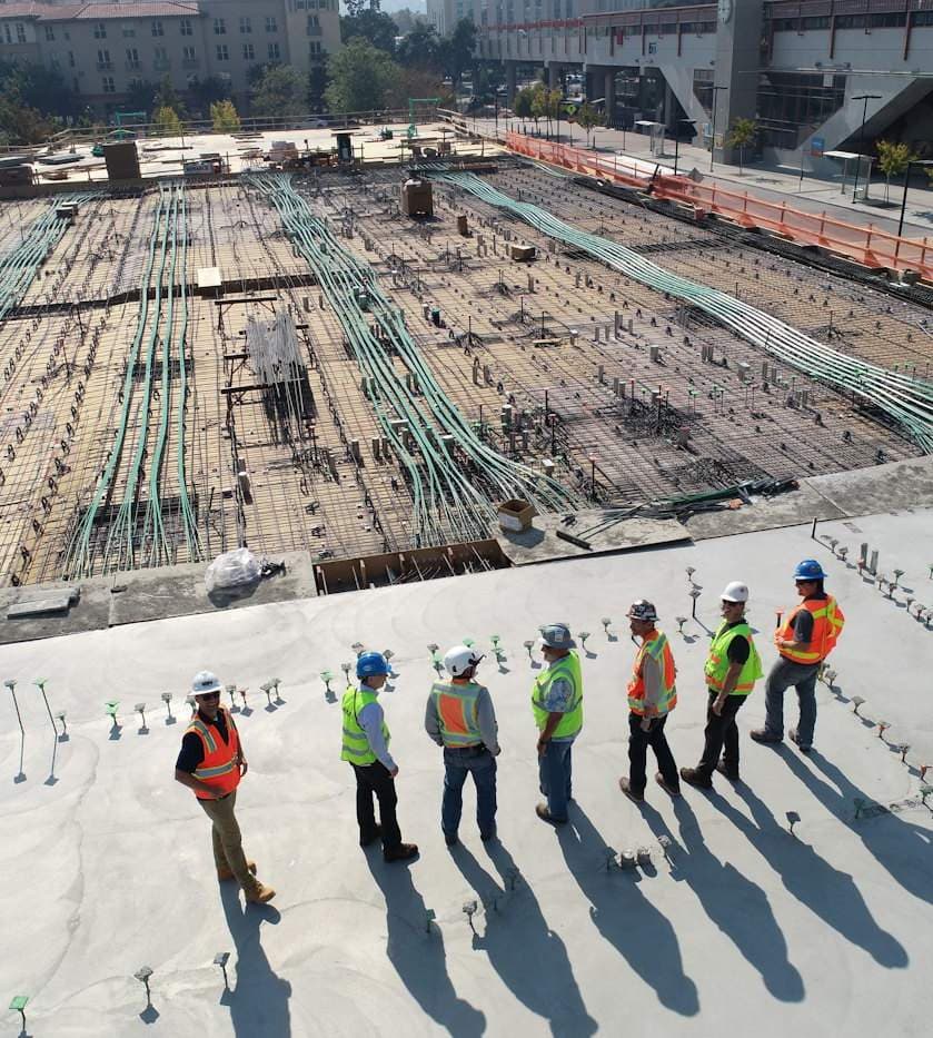Construction workers on site